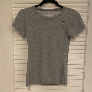 Nike Women's Gray Dri-FIT Short Sleeve Tee